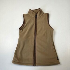 Holland Cooper Vest Womens XS Beige Fleece Full Zip Sleeveless Outdoor Gilet